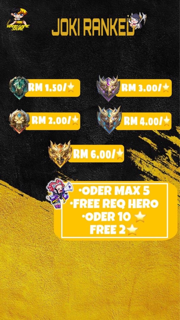 JOKI RANK MURAH (Category: Announcements) located in Kuala Lumpur. Submitted by wannstoree (Listing ID 1380416291, Image 1). Description: pm sekarang.