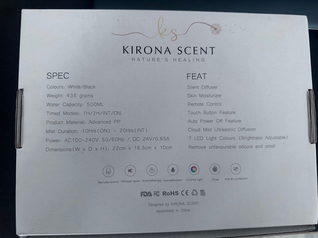 Kirona Scent Aroma Diffuser - White65074878273155111