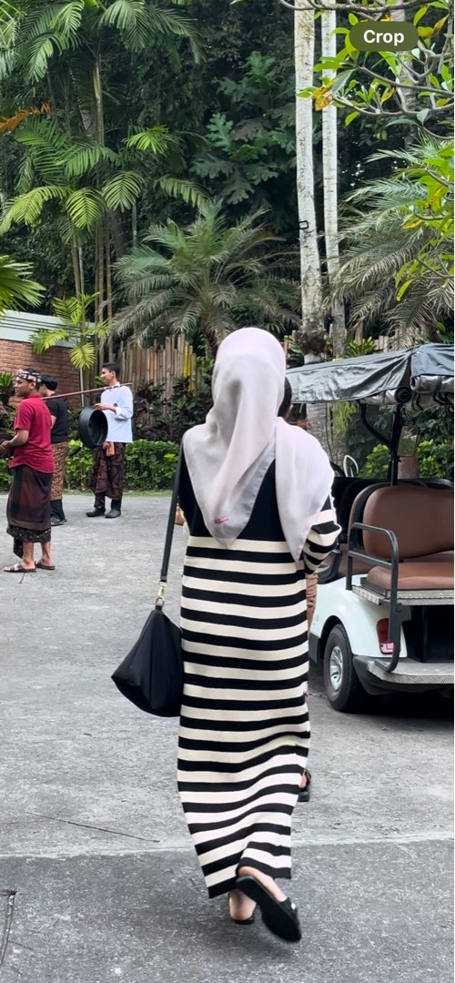 Black Knit Half-Zip Dress with Cream Striping