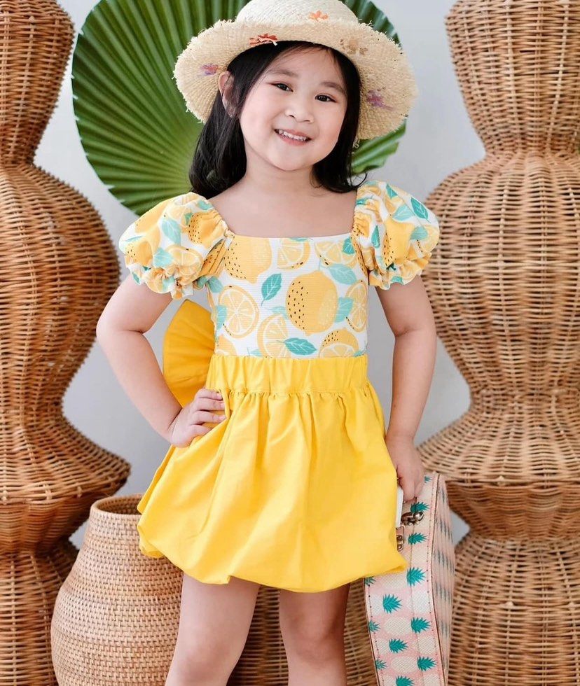 Laila and Lyra coords (Category: Babies & Kids Fashion) located in Quezon City. Submitted by thingsdeclutter (Listing ID 1380446366, Image 1). Description: Pwede pang swimming yung top .
