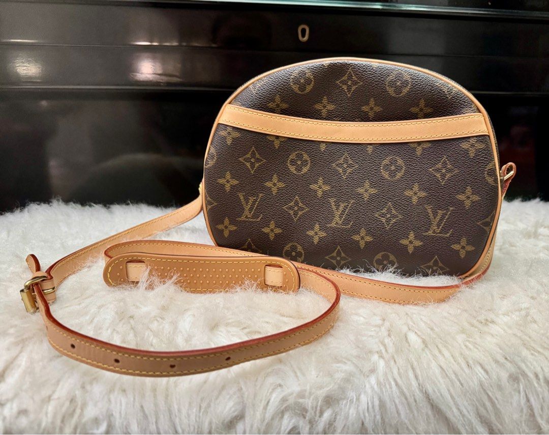 Louis Vuitton Blois Monogram (Category: Luxury Bags & Wallets) located in Taguig. Submitted by themblossom (Listing ID 1380303542, Image 1). Description: - Authentic Louis Vuitton Blois in monogram canvas. - Top is secured with a zipper and 1 slip in pocket on the front. - Inside has brown lining and 1 open pocket. - Can be carried on shoulder or across body with adjustable cowhide leather - 9.8 × 4.3 x 7.1 inches 25 x 11 x 18 cm - Date Code BA10