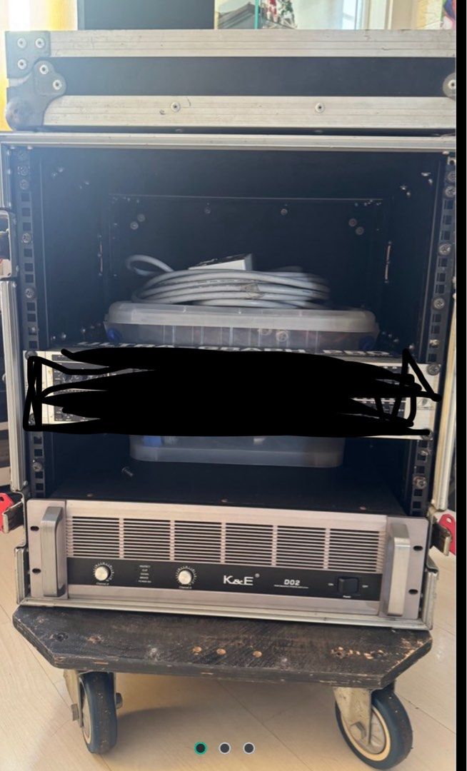 Power amp, Audio Cables and Rack-Mounted Equipment (Category: Other Audio Equipment) located in Singapore. Submitted by jay-zee (Listing ID 1378551805, Image 1). Description: Selling Power amp, Cables, and Rack. Price negotiable for fast deal. Equalizer already sold.