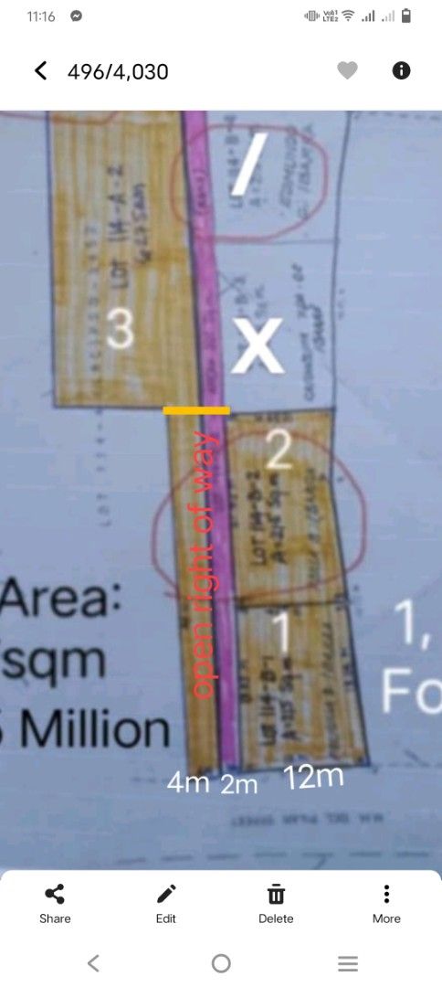 Resdl Semi Comnercial Lot (Category: Lot) located in Tarlac. Submitted by crispineda1977 (Listing ID 1380374231, Image 2). Description: Inner commercial Lot along Main City of Tarlac along mh del pilar Brrg. StoCristo, with an access road of 4mts expandable into 6mts by adjoining 2mts ROW of adjacent lot. Suitable as residential/ arcade commercial bldg/apartment for lease/office rentals or even restaurants. Walking distance to cityhall,schools,ma