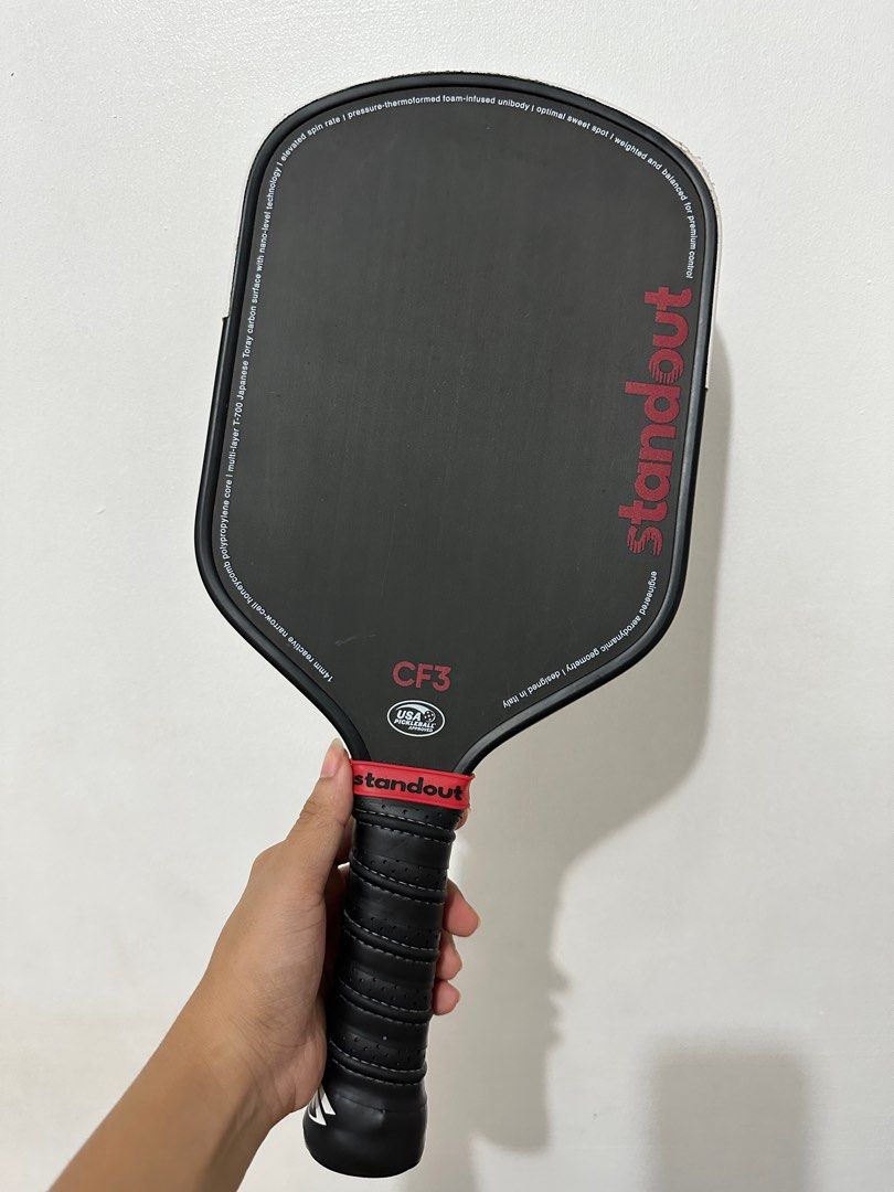Standout CF3 14mm POWER Pickleball Paddle (Category: Racket and Ball Sports) located in Pasay City. Submitted by thegirlinathleisure (Listing ID 1380445921, Image 2). Description: Elevate your game with the Standout CF3 POWER Paddle, expertly crafted from the most expensive Japanese T700 Toray Carbon Fiber to deliver an exceptional blend of power, spin, and control. One of our MLP players’ favorite choices, this paddle is renowned for its impress