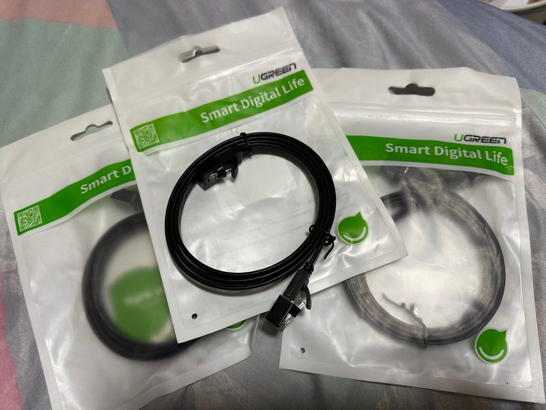 UGREEN CAT7 ETHERNET CABLE 1M LAN CABLE (Category: Cables & Adaptors) located in Singapore. Submitted by truelooks (Listing ID 1380436108, Image 1). Description: Self collection at Serangoon North Avenue 1 3 pcs left Good quality, 1M in length Gold plated connectors CAT7 ETHERNET CABLE/LAN CABLE.
