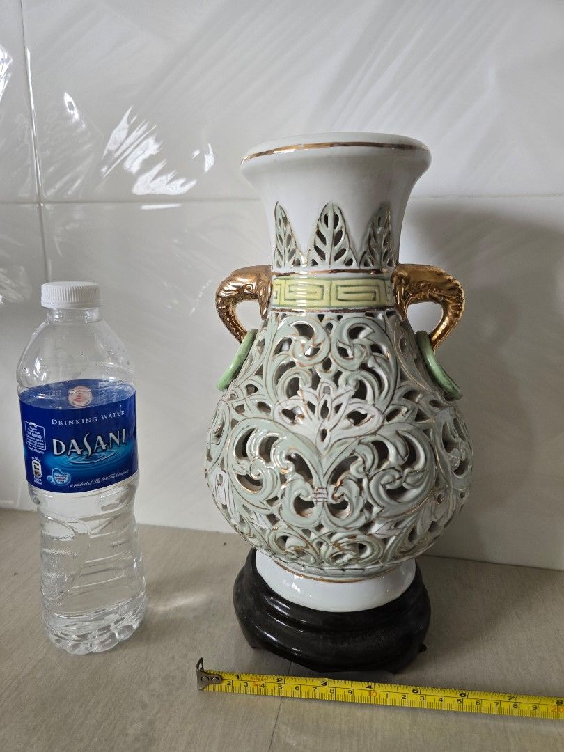 Vintage Ceramic Vase with Intricate Design