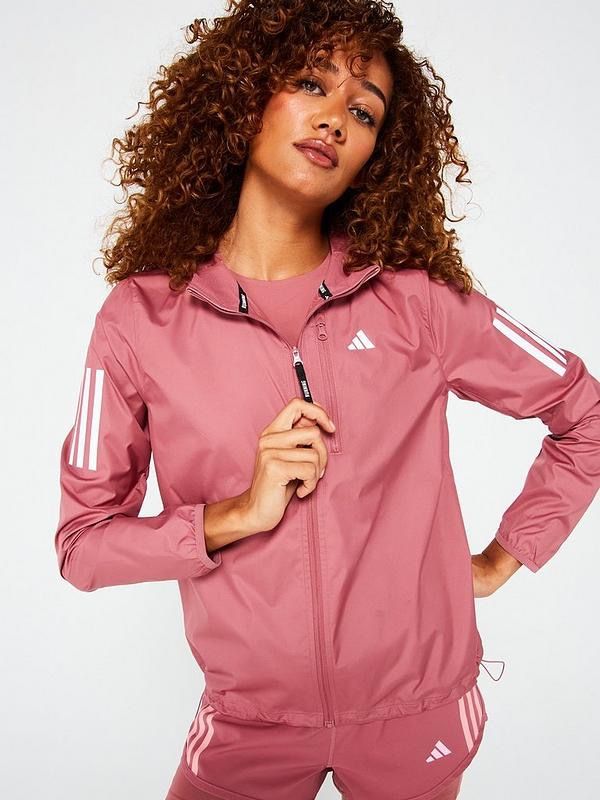 Adidas Own The Run Jacket Pink, Fesyen Wanita, Pakaian Wanita