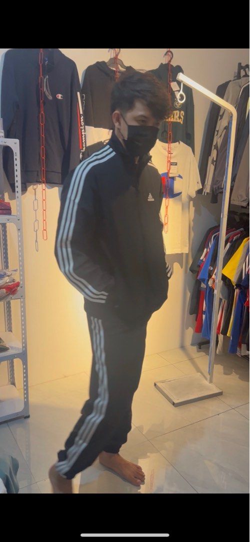 Adidas track set (Category: Sets & Coordinates) located in Manila. Submitted by graceyabut0 (Listing ID 1380612885, Image 1). Description: White black available size s/m/l/xl/xxl Same black gray set Blue large/xl only 3500 Authentic brandnew .