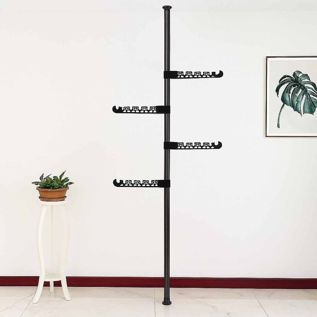 Adjustable Double Rail Rack | Telescopic Clothes Hanging Rack | Floor ...