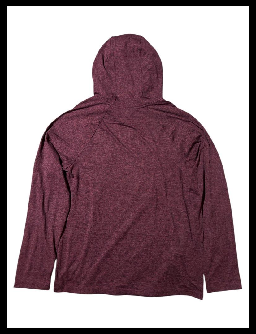 Alo mens hoodie sweat shirt medium (Category: Activewear) located in Iba. Submitted by xooperfindslb (Listing ID 1380572589, Image 2). Description: Fixed price, free shipping !! Alo hoodie sweat shirt long sleeve burgundy heathered size medium Width - 20.5” Length - 28” No issue Inner print lang may faded But still visible Generally in good as new.