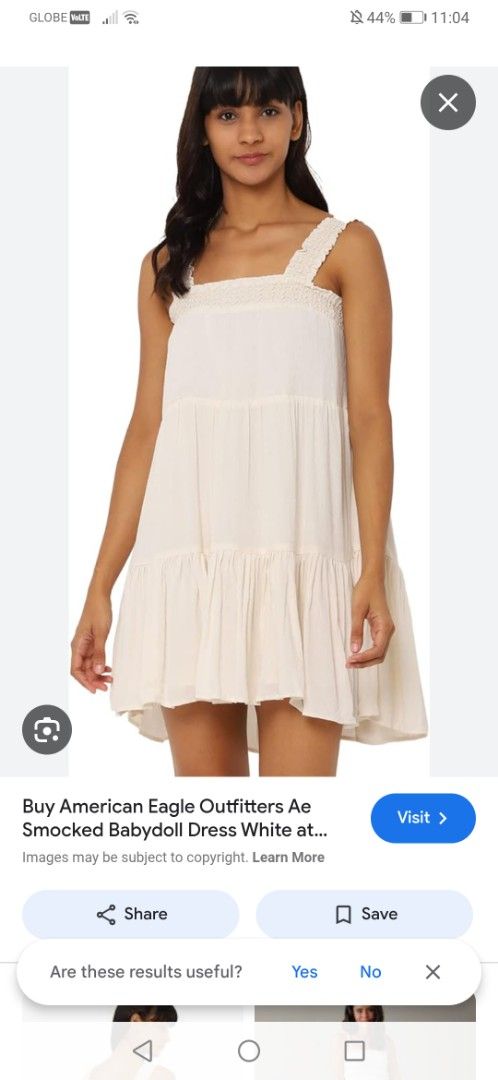 American Eagle Baby doll dress (Category: Dresses) located in San Pedro. Submitted by krisshaa (Listing ID 1380543874, Image 2). Description: Like new condition American Eagle Smocked baby doll dress Size on tag XS Fits S-M Body frame garterized Bust with inner lining B:30-36" L:33".