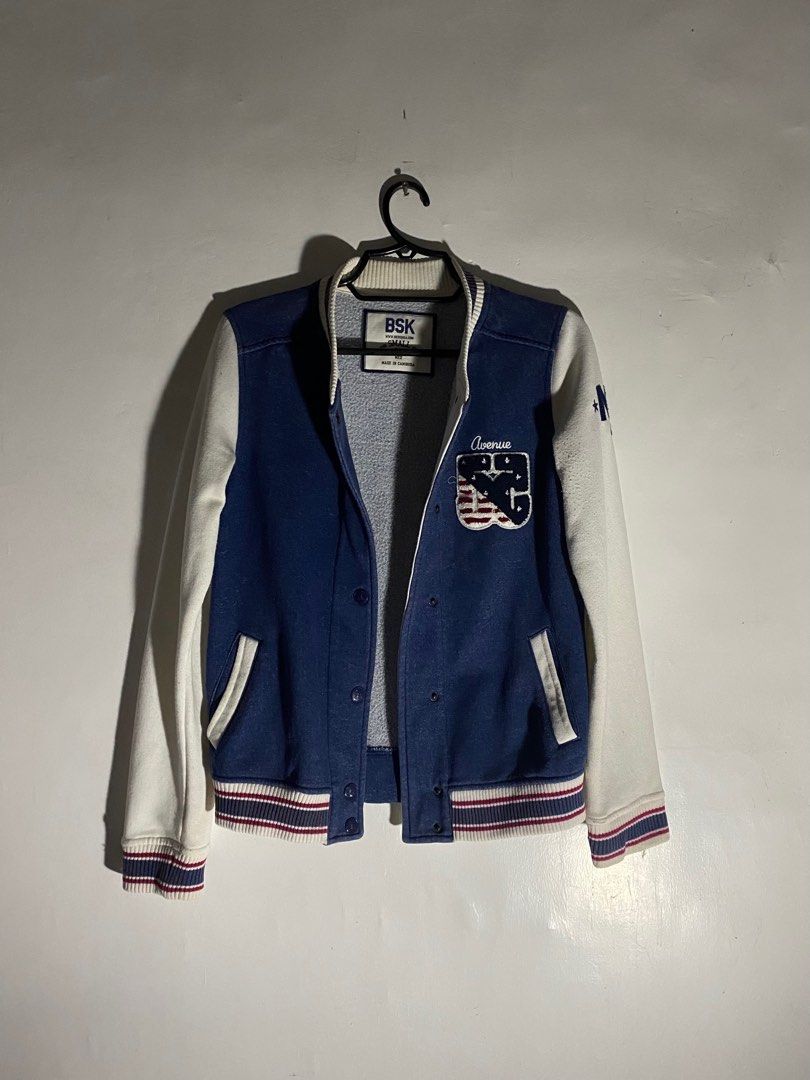 Bershka Varsity Jacket (Category: Coats, Jackets and Outerwear) located in Manila. Submitted by stuffseri (Listing ID 1380614704, Image 2). Description: • Length: 24 in| Width: 16 in • PAYO - gcash • sf will be shouldered by buyer - price varies depending on the location • no to joy miners and bogus buyers ‼️.