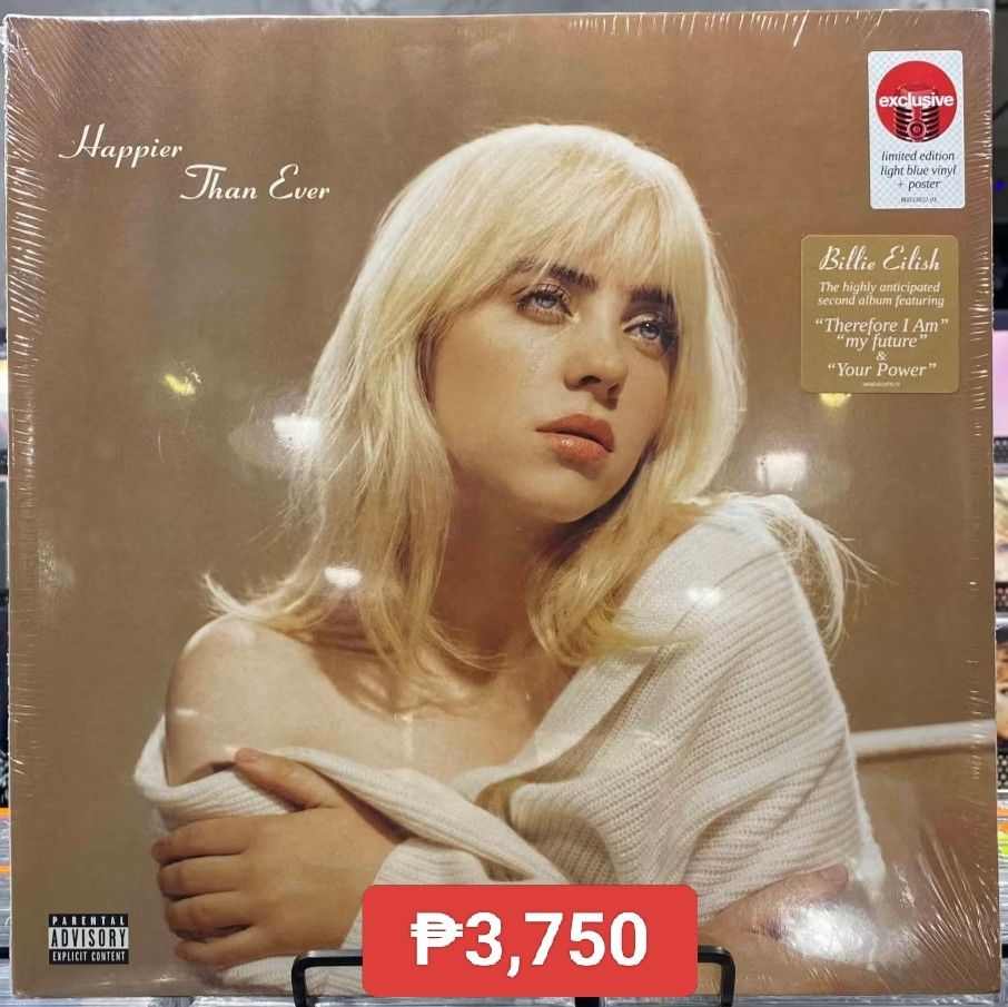 Billie Eilish happier than ever vinyl (Category: Vinyls) located in Manila. Submitted by jhenaloymerchandise (Listing ID 1380669602, Image 1). Description: Billie Eilish happier than ever vinyl target exclusive brand New sealed made in USA.
