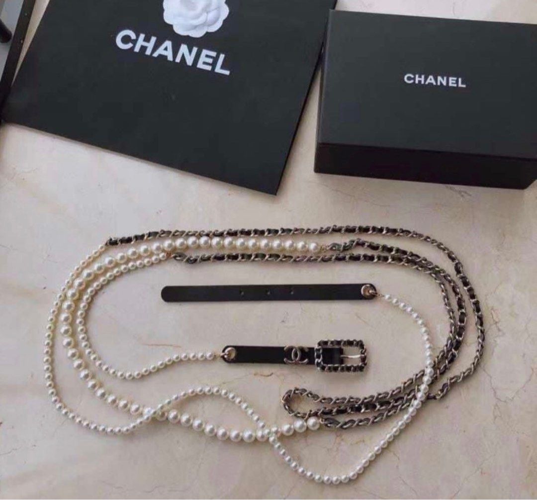 Chanel Pearl Belt (Category: Luxury Bags & Wallets) located in Quezon City. Submitted by rarebagsfrmjapan (Listing ID 1380510358, Image 3). Description: PERFECT GIFT OR GIVEAWAYS REWARD UR SELF OR LOVE ONES AT LEAST ONCE A YEAR !!! 𝐃𝐈𝐒𝐂𝐋𝐀𝐈𝐌𝐄𝐑: we are 𝐧𝐨𝐭 𝐚𝐬𝐬𝐨𝐜𝐢𝐚𝐭𝐞𝐝 𝐰𝐢𝐭𝐡 𝐭𝐡𝐞 𝐛𝐫𝐚𝐧𝐝𝐬 𝐭𝐡𝐚𝐭 𝐚𝐫𝐞 𝐥𝐢𝐧𝐤𝐞𝐝 𝐚𝐧𝐝 𝐬𝐭𝐚𝐭𝐞𝐝 𝐢𝐧 𝐭𝐡𝐢𝐬 𝐩𝐨𝐬𝐭. 𝐀𝐥𝐥 𝐫𝐢𝐠𝐡𝐭𝐬 𝐚𝐫𝐞 𝐫𝐞𝐬𝐞𝐫𝐯𝐞𝐝 𝐭𝐨 𝐢𝐭𝐬 𝐨�