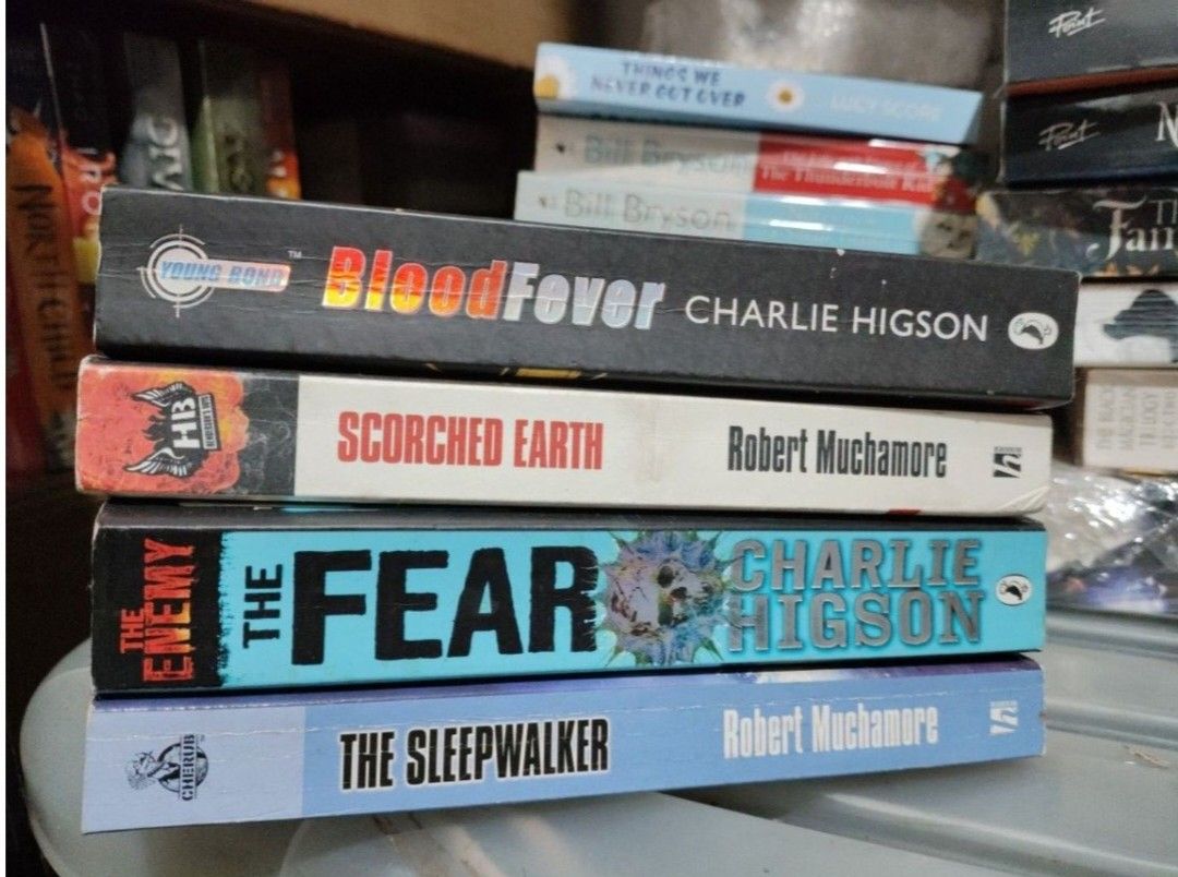 CHARLIE HIGSON AND ROBERT MUCHAMORE books (Category: Storybooks) located in Quezon City. Submitted by desperateforspace (Listing ID 1380651405, Image 1). Description: P100 each Robert Muchamore - Scorched Earth - The Sleepwalker Charlie Higson - The Fear - Blood Fever.