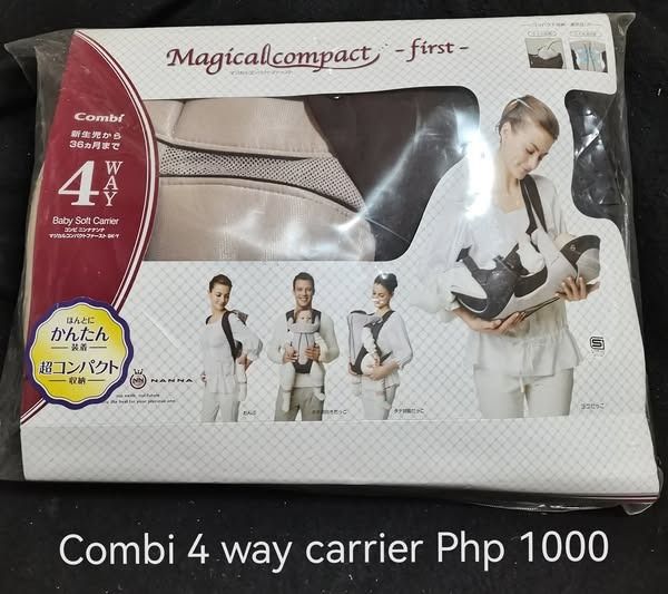 Combi 4 Way Baby Carrier (Category: Carriers & Slings) located in Los Banos. Submitted by princessbotique (Listing ID 1380575588, Image 1). Description: Combi 4 Way Baby Carrier Only Php 1000 See pix for details Pls pm for more details Please add shipping fee From Los Banos Laguna Meetups per arrangement MOP GCash first to pay basis Pm if interested Please Like and Follow.