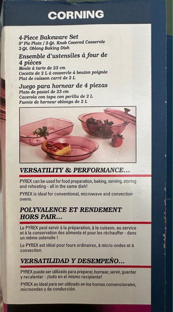 Corning 4 piece bakeware set65074067615746114