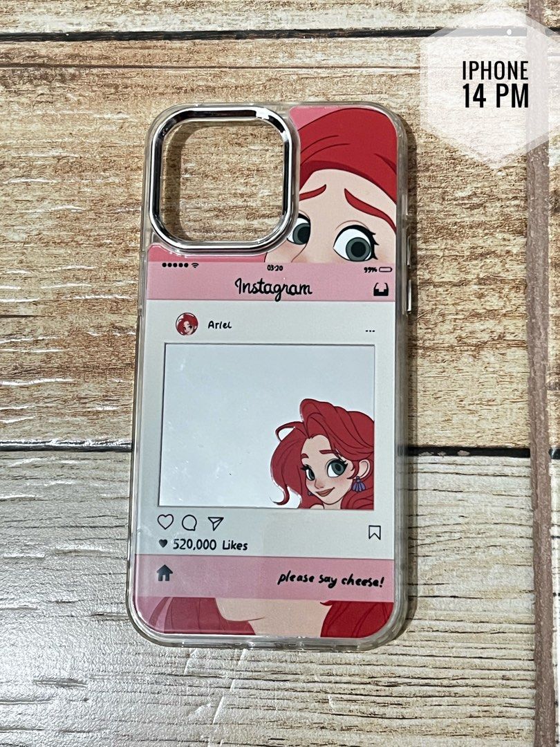 Disney Princess Phone Casing for Iphone 14 Pro Max (Category: Cases & Sleeves) located in Bulacan. Submitted by kitty.khat (Listing ID 1380692178, Image 2). Description: From Anik anik Box Soft silicone case Soft yung gilid, hard yung likod Pwede magsalamin ☺️ (may slight scratches sa salamin).