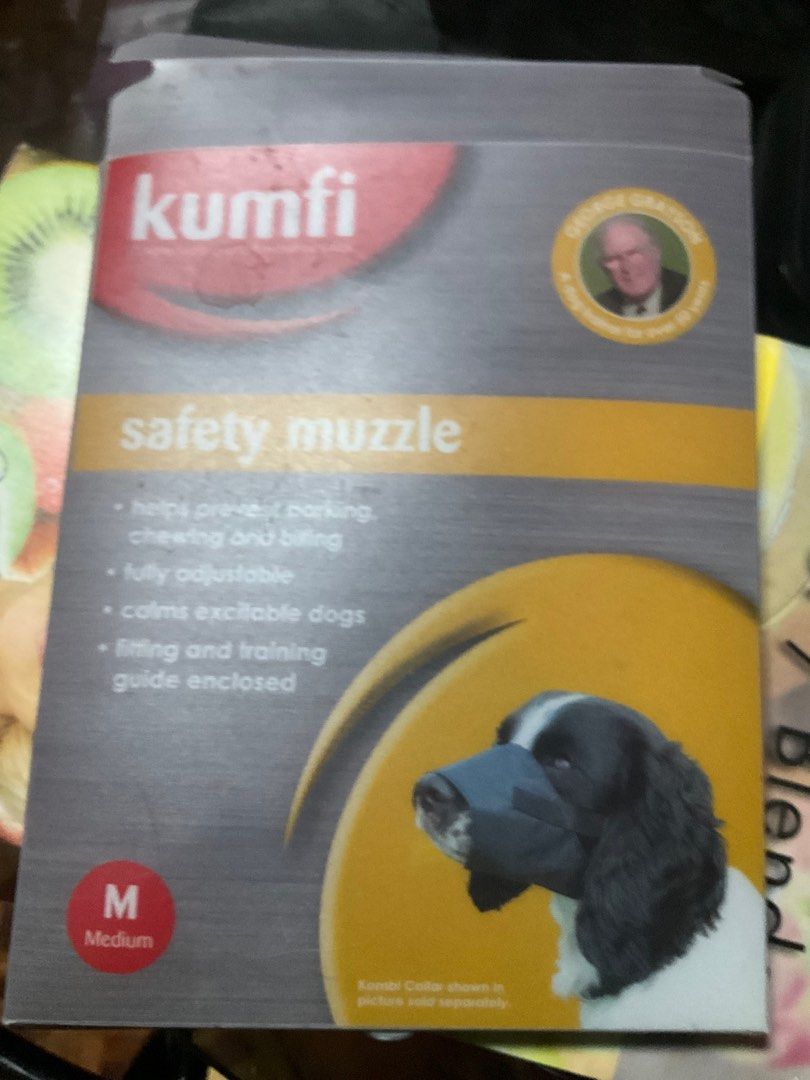 Dog safety muzzle.. HIGH QUALITY from UK (Category: Homes & Other Pet Accessories) located in Pasay City. Submitted by pampashop (Listing ID 1380523626, Image 1). Description: The Kumfi Safety Muzzle is comfortable, easy to fit, fully adjustable and designed to prevent chewing, barking and aggression. In addition to safety, it also has a calming effect on most dogs and will help to make walking and training your dog more enjoyable. Fitting Tips R