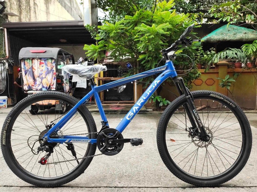 GARUDA LEGACY 3X8 ALLOY MTB 26ER (Category: Bicycles) located in Pasig City. Submitted by graceellaolshope (Listing ID 1380536757, Image 1). Description: GARUDA LEGACY 3X8 ALLOY MTB 26ER ✅FREE ASSEMBLE ▪️ 4,700 AVAILABLE COLOR 🚲Dark blue 🚲Lightblue 🚲Gray 🚲Red SPECS: 👇👇👇 ▪️TIRE SIZE: 26ER ▪️Alloy Frame ▪️Reflectorize print ▪️Internal cabling ▪️Alloy Reflectorize rim ▪️Alloy stem ▪️3x8 (24speed) ▪️FD RD Shinamg ▪️Mechanical brake ▪️Dual disc