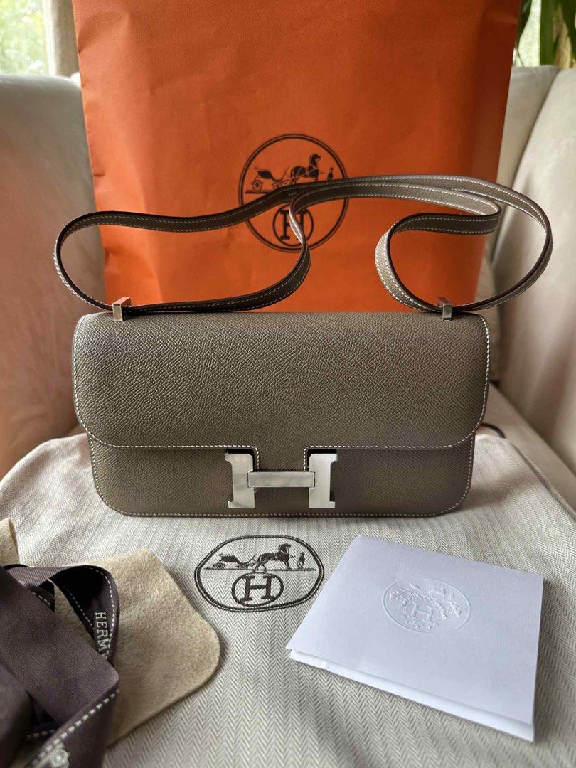 Hermes constance elan (Category: Luxury Bags & Wallets) located in Makati City. Submitted by francinefarinas3196 (Listing ID 1380539447, Image 1). Description: 💯 AUTHENTIC LIFETIME MONEYBACK GUARANTEED stamp W etoupe complete set purchased july 2025.