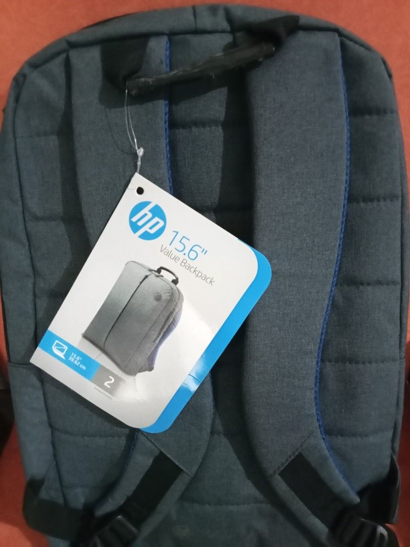 HP Laptop Backpack (Category: Backpacks) located in Quezon City. Submitted by theonlinegaragesaleph (Listing ID 1380533594, Image 2). Description: HP Laptop Backpack Can fit 15.6" Laptop Rate 9/10 refer to images Only issue is the handle as seen in 3rd pic Location: QC Shipping: J&T paid by buyer.