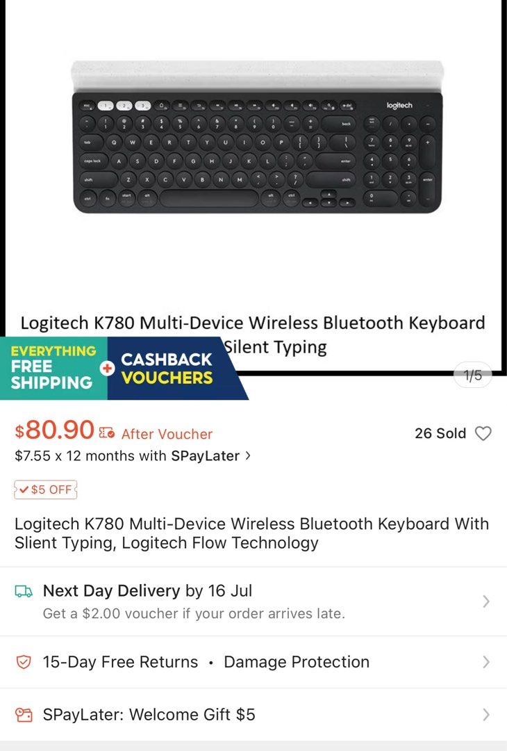 Brand new Logitech K780 Multi-Device Wireless Keyboard (RP $80.90)63220260588290113
