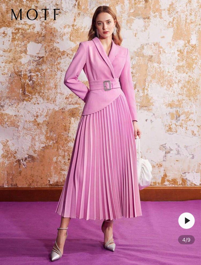 MOTF Premium Pleated Blazer Maxi Dress (Category: Dresses) located in Taguig. Submitted by aziald (Listing ID 1380593085, Image 1). Description: MOTF Premium Pleated Blazer Maxi Dress Size is XS, can fit asian small frames. Bought it in Shein for 4k, used only once Malapal yung tela MOP: BPI or GCash MOD: Grab / Lalamove Delivery fee c/o buyer Location: Taguig.