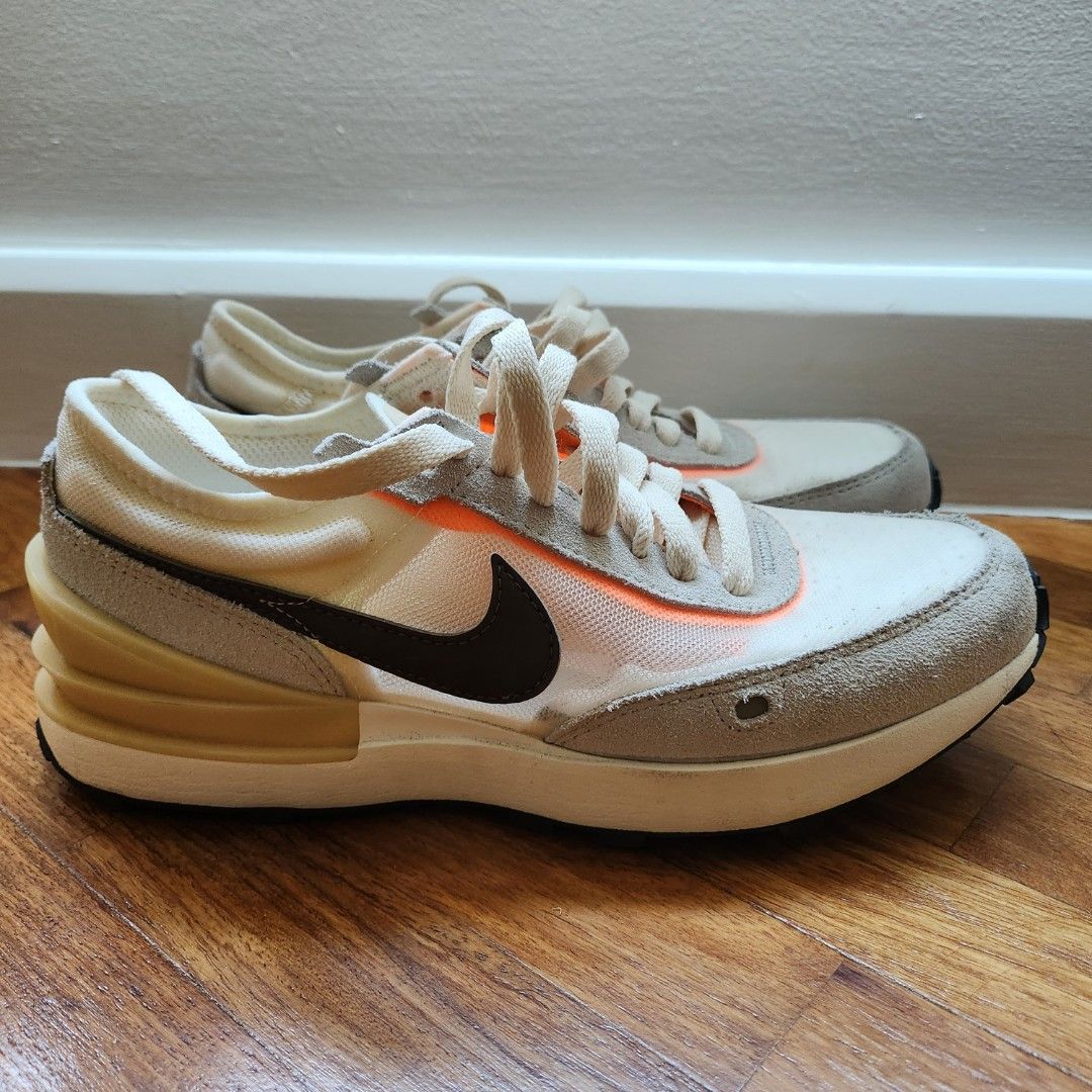 Nike Waffle One 23.5 cm (Category: Sneakers) located in Makati City. Submitted by catfs (Listing ID 1380520500, Image 2). Description: bought from Japan, barely used , no more box rfs: not using anymore all sales are final and no returns, exchanges, or refunda will be entertained. --- The Sacai-lookalike Waffle One silhouette moves away from its more colorful iterations, opting for a predominantly neutral composition. The leading color, an off-wh