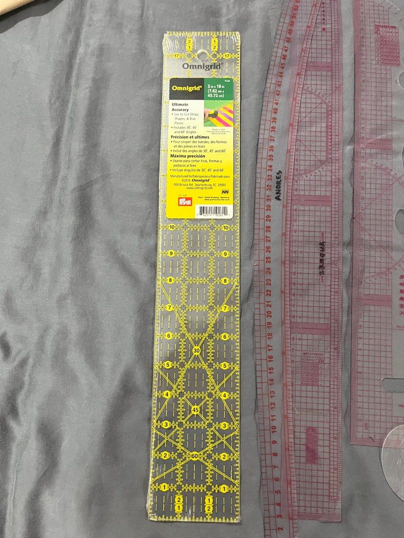 Omnigrid rectangle ruler 3x18 with free ruler set for patternmaking/quilting (Category: Craft Supplies & Tools) located in Las Pinas. Submitted by snr___salad (Listing ID 1380582479, Image 1). Description: .