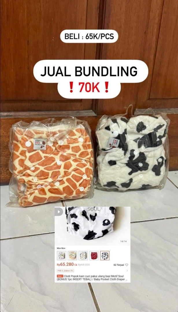 Popok cuci pakai (Kategori: Baju Bayi) berada di Jakarta Pusat. Dikirim oleh nikitachann (ID iklan 1380666554, Gambar 1). Deskripsi: keteramgan di photo.