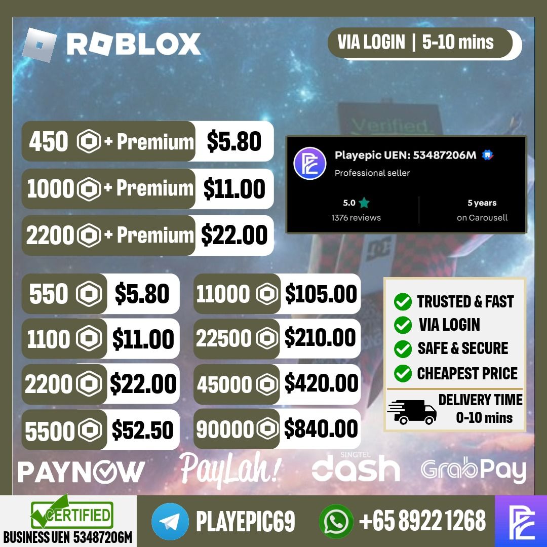 Roblox Robux RBX Top Up | Robux Recharge | Roblox Premium Pass | Login ...