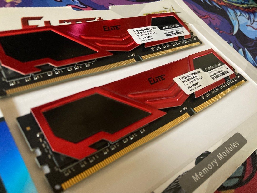 RAM Team elite 2x4gb 2666mhz DDR4, Elektronik, Bagian Komputer