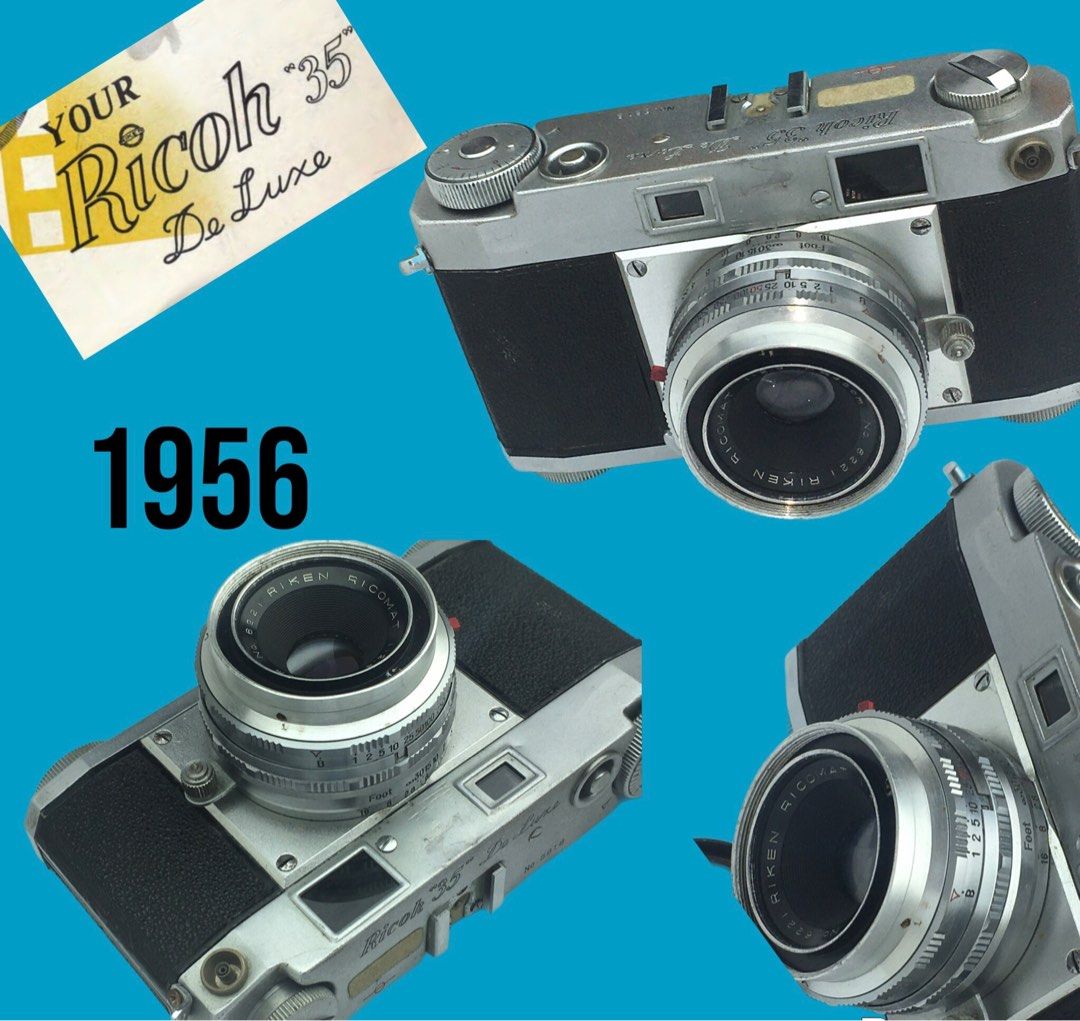 Ricoh 35 De luxe 1956 camera (Category: Cameras) located in Las Pinas. Submitted by film101 (Listing ID 1380549122, Image 1). Description: 🍃Ricoh 35 Deluxe Mechanical camera -March 1956 -triggermatic advance -45mmf2.8 -seiko shutter Mx Condition of camera -clean optics -shutter working -shutterspeed working -parralax intact /moving /contrasty -cosmetics signs of wear for more picss of camera or bigger pics just msg me .