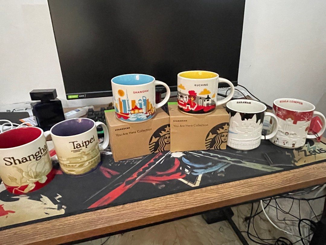 STARBUCKS MUGS FOR SALE (Category: Coffee & Tea Tableware) located in Caloocan City. Submitted by roukuuu (Listing ID 1380678671, Image 3). Description: FOR SALE STARBUCKS MUGS You are here mugs: International-P1200 - LONDON (2) - AUSTRALIA - AUSTRIA - GREECE - GERMANY - SWITZERLAND - SHANGHAI - KUCHING - UAE - DUBAI Local-P1,000 - QUEZON CITY - BACOLOD Island Series (SOLD as SET only) P4,000 - LUZON - VISAYAS - MINDANAO Icon mugs - SAUDI ARABIA 