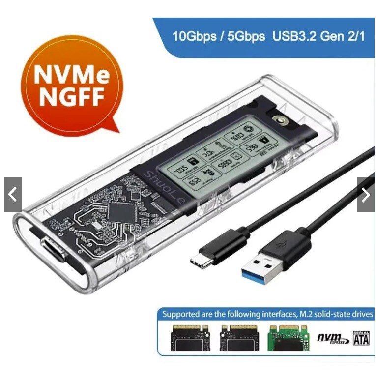 Ssd Storage Rectangle Toshiba SSD Storage 512GB with smart lcd SSD enclosure, Computers ...