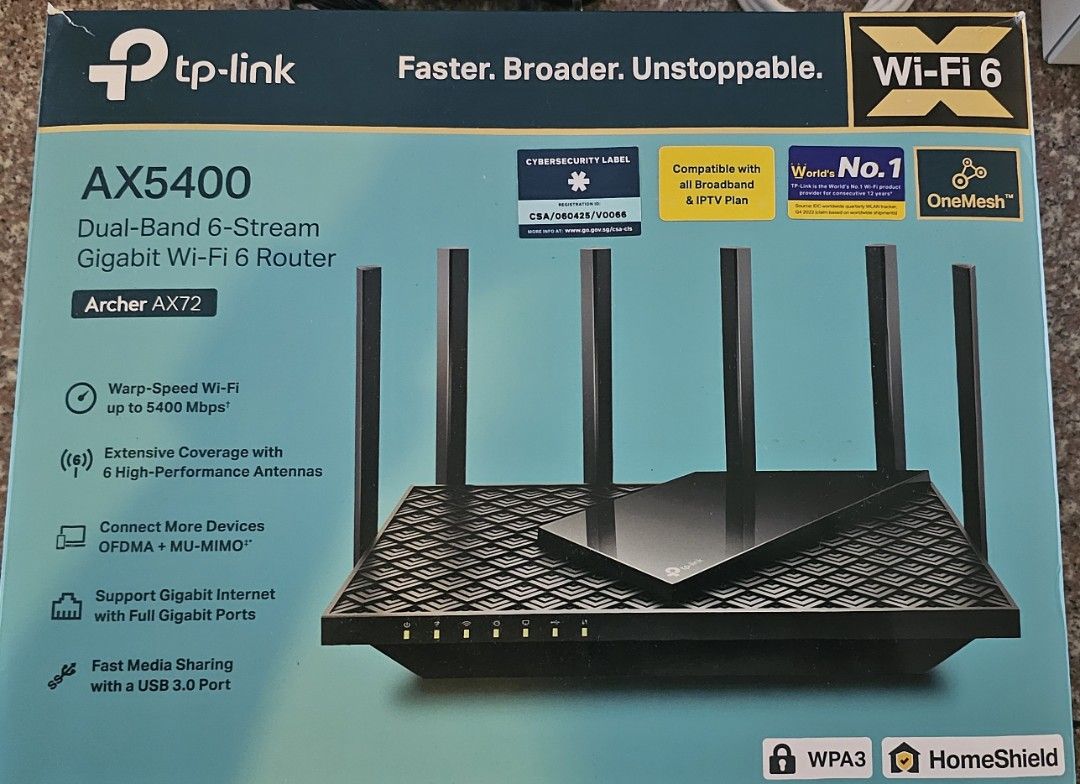 TP-Link Archer AX72 AX5400 Wi-Fi 6 Router63205297169537111
