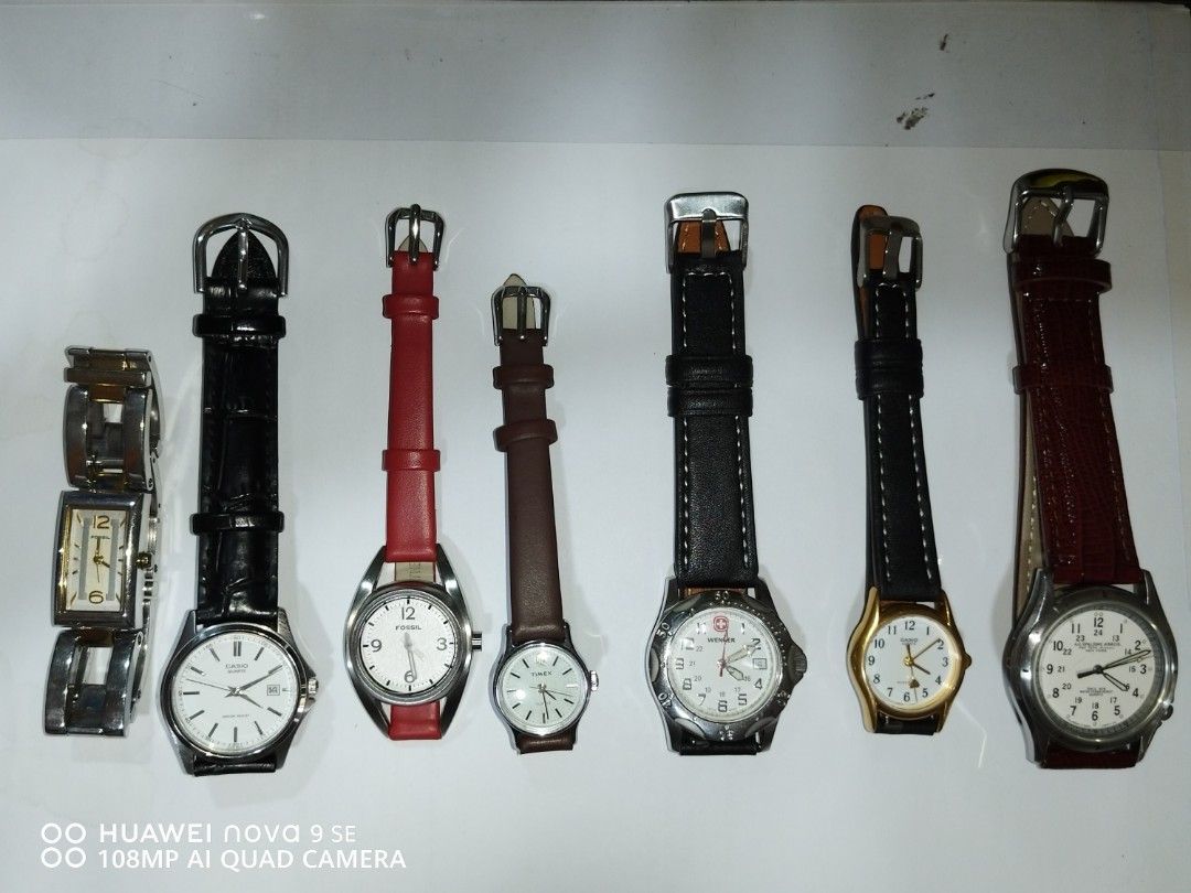 Watches for women (Category: Women's Watches) located in Manila. Submitted by lin.18 (Listing ID 1380578881, Image 1). Description: Fossil - 1,300 Casio - 1,000 Fossil - 1,100 Timex - 1,200 Wenger - 1,800 Casio - 900 A.G Spalding & Bros. - 1,400 PM for details.