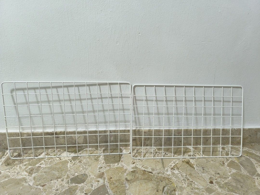 White Wire Grid Panels - Set of 2