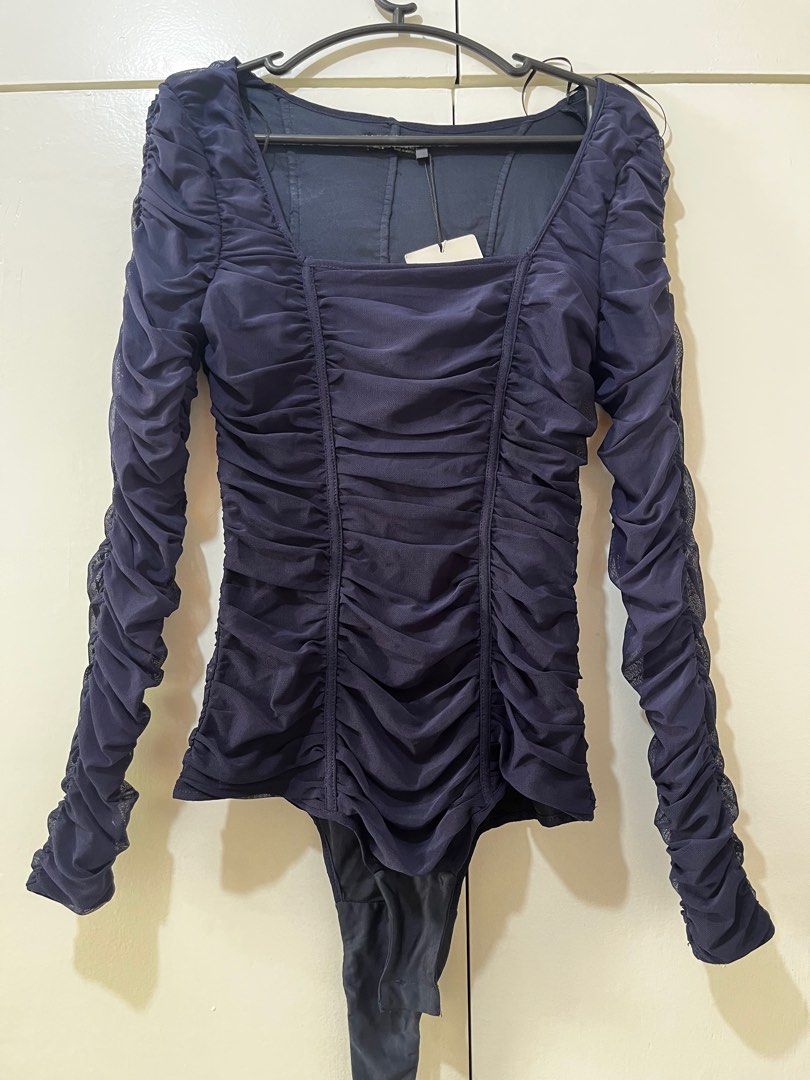 Zara scrunch bodysuit (Category: Blouses) located in Pasig City. Submitted by lightningirl (Listing ID 1380499226, Image 3). Description: Original.