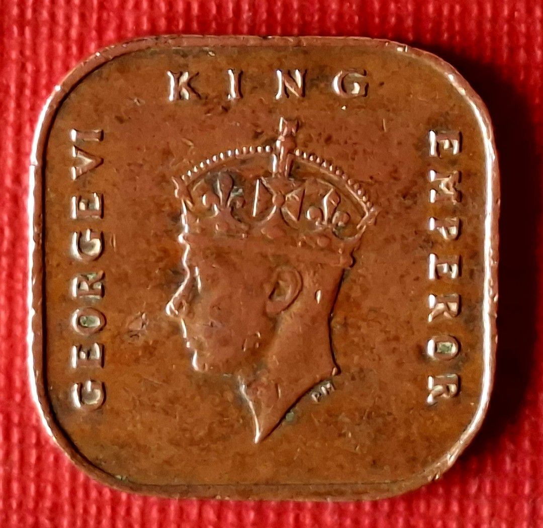 古幣／51早期未發行英國1943年正方形〔喬治六世〕1分銅幣乙枚（保真，品相如圖，稀少）。, 書籍、休閒與玩具, 收藏、紀念品, 錢幣、紙鈔在旋轉拍賣