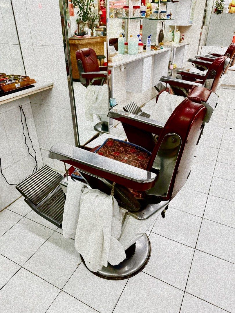 🌟上海理髮/真皮油壓式理髮椅/古董/Barber shop/髮廊, 傢俬＆家居, 傢俬, 椅子- Carousell