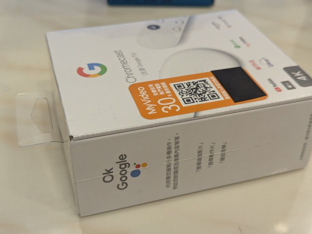全新Google Chromecast with Google TV 4K版- 雪花白未拆封