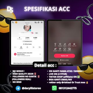(Kategori: ) berada di . Dikirim oleh daryll_storetiktok (ID iklan 1380698903, Gambar 1). Deskripsi: .