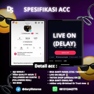 (Kategori: ) berada di . Dikirim oleh daryll_storetiktok (ID iklan 1380750857, Gambar 1). Deskripsi: .