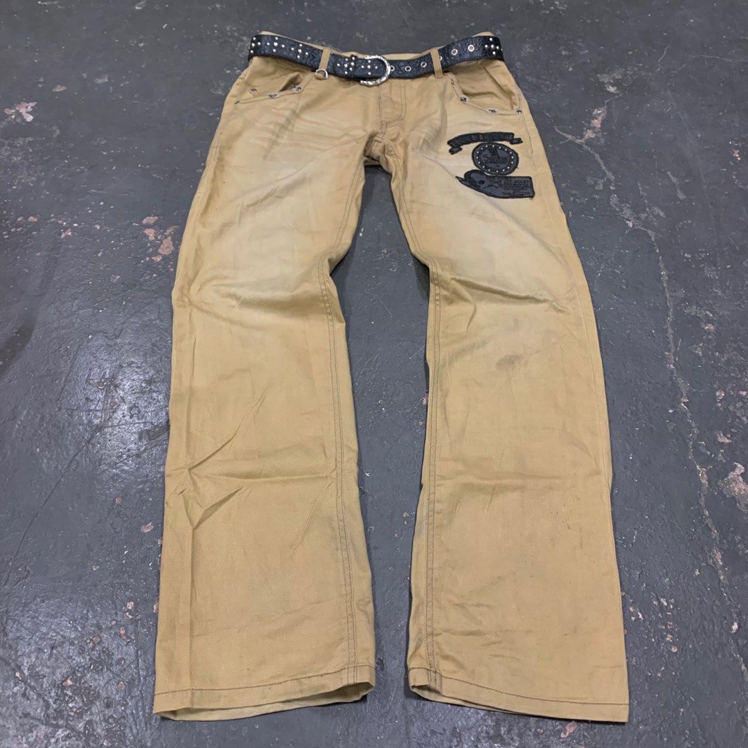 Archive Semantic design chain pocket skull patch baggy pants (Category: Jeans) located in Cagayan de Oro. Submitted by sumamestreethub (Listing ID 1380880192, Image 1). Description: Width 33 Length 41.2 Inseam 32 Knee 8.8 Leg opening 8.8 Rise 9 .
