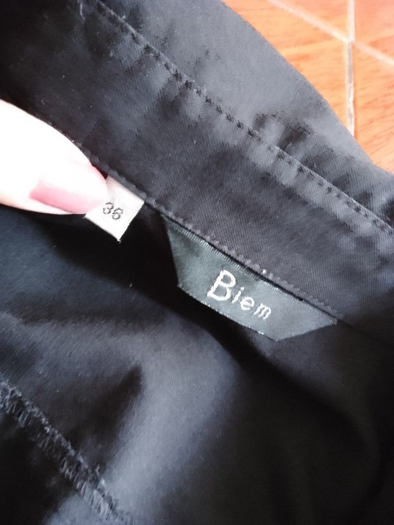 biem black dress (Category: Dresses) located in Pasig City. Submitted by mxriem_ (Listing ID 1380713567, Image 2). Description: fits xs-small button up dress length is above the knee (im 5'2) mod: lalamove mop: gcash dm me for when worn.