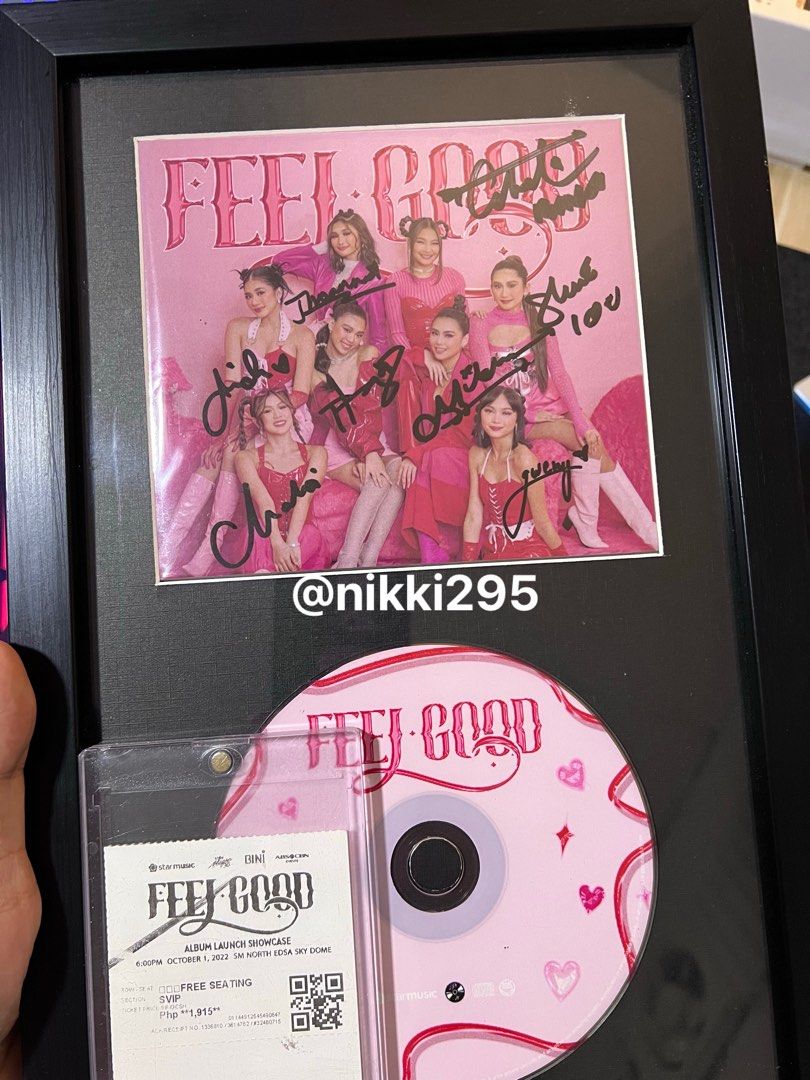 Bini Feel Good Album Signed OT8 [Rare] (Category: Looking For) located in Manila. Submitted by nikki295 (Listing ID 1380766366, Image 2). Description: I’m selling Bini Rare collectibles. This item is OT8 signed during their Feel Good album launch. I can provide proof of authenticity. The price is negotiable, so feel free to DM me. I can ship via J&T Express, and payment can be made through e-wallets like GCash or Maya, as well as via bank transfe