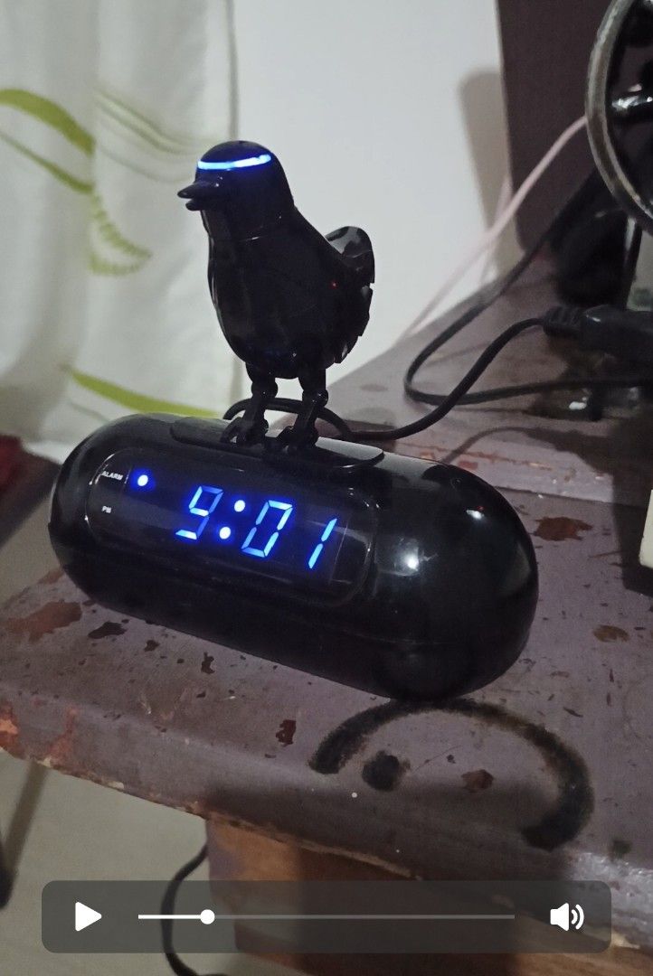 Bird song Alarm Clock With Led | 110V (Category: Clocks) located in Binangonan. Submitted by kurama04 (Listing ID 1380891950, Image 2). Description: Good condition 110V - need nyo ng transformer or avr mababa lang 5W lng. with led pg ng alarm sya para syang sunasayaw na ngcucukoo 🙂🙂 sample video sa youtube : https://youtu.be/iJpG9hKXhI8?si=zcv3LZ3nHssKDHB8 note : wala lng ung pinaka buntot. pero hndi nmn halata na. still ganda padin 🙂.