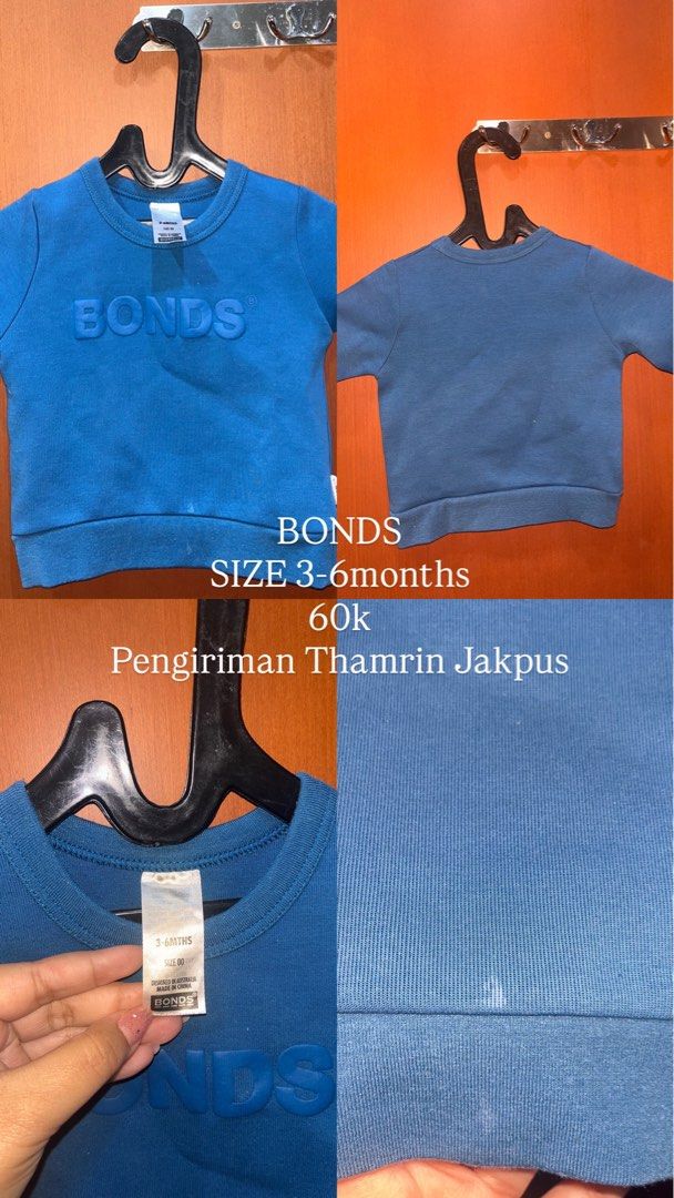 BONDS sweater size 3-6m navy (Kategori: Baju Bayi) berada di Jakarta Pusat. Dikirim oleh rns125 (ID iklan 1380728083, Gambar 1). Deskripsi: Original BONDS from aussie yaa size 3-6m bahannya lumayan tebel ok buat flight .